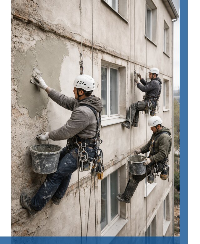 Ремонт штукатурного фасада в Златоусте от 773 р. под ключ | ВЫСОТНИК-Злт