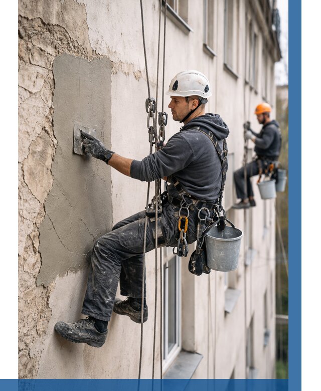 Восстановление штукатурки фасада в Златоусте от 1237 р. | ВЫСОТНИК-Злт