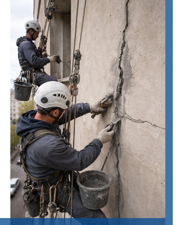 Заделка трещин на фасаде в Златоусте от 928 р. | ВЫСОТНИК-Злт