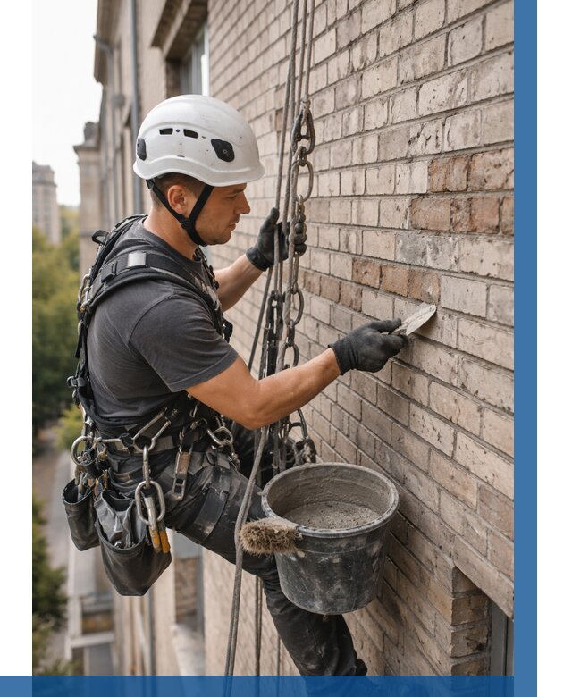 Ремонт кирпичной кладки фасада в Златоусте от 1856 р. | ВЫСОТНИК-Злт