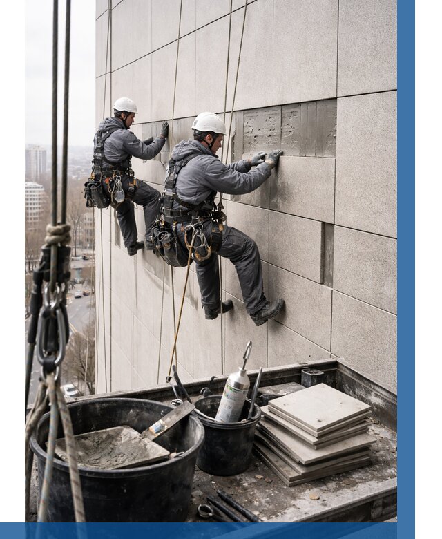 Ремонт фасада из керамогранита в Златоусте от 2578 р. | ВЫСОТНИК-Злт