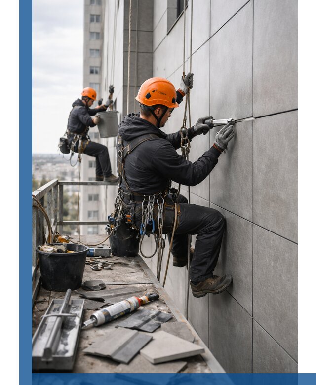 Профессиональный ремонт фасада из керамогранита в Златоусте