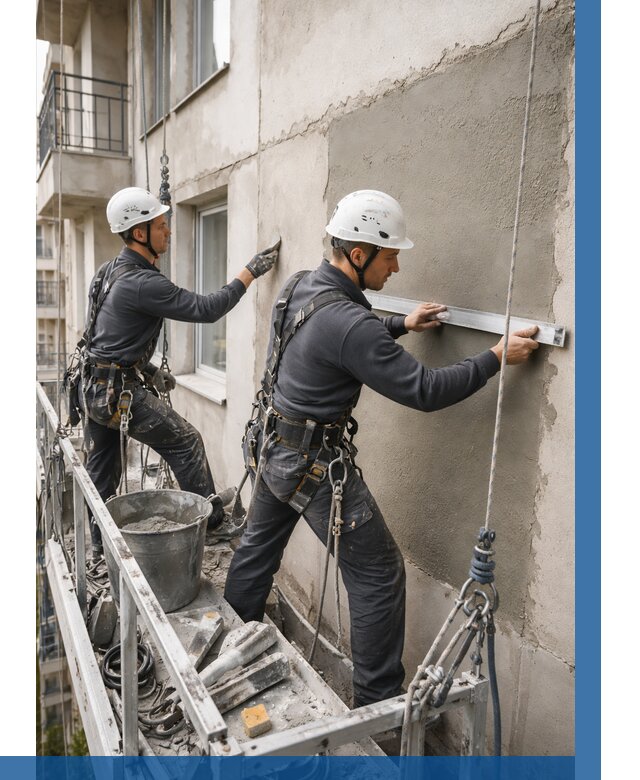 Штукатурка фасада на высоте в Златоусте от 928 р. | ВЫСОТНИК-Злт