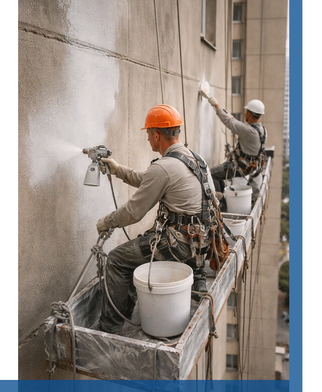 Грунтовка фасада на высоте в Златоусте от 124 р. | ВЫСОТНИК-Злт