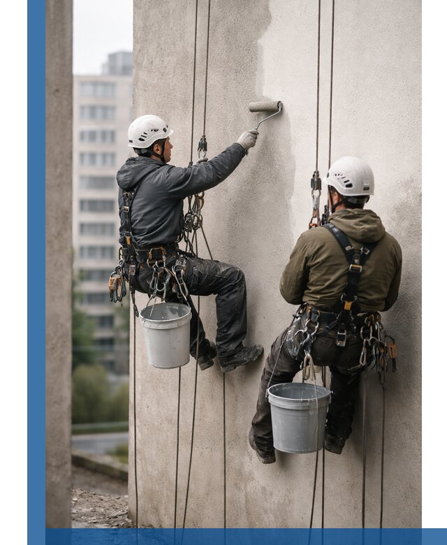 Покраска фасадов высотными альпинистами в Златоусте с гарантией