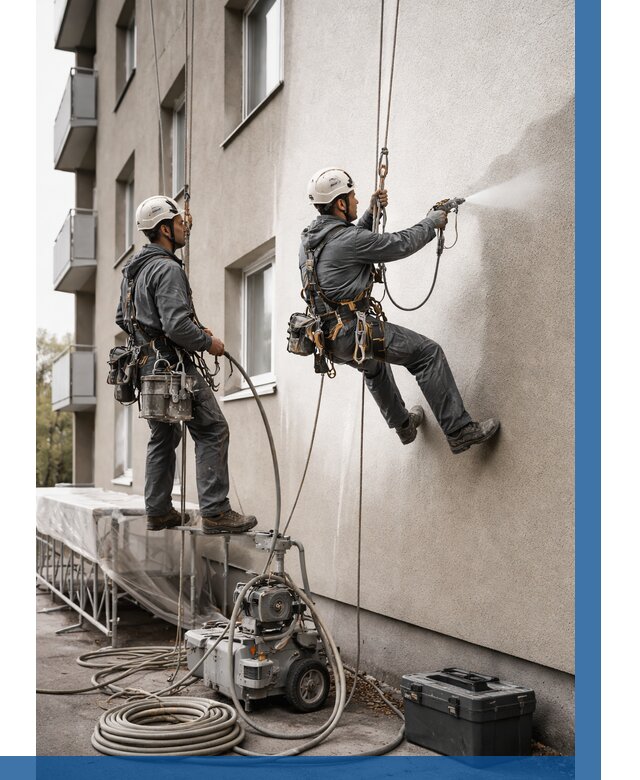 Безвоздушная покраска фасада в Златоусте от 227 р/м² | ВЫСОТНИК-Злт