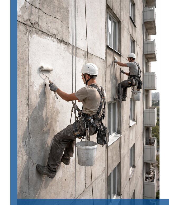 Покраска бетонного фасада в Златоусте для жилых и промышленных объектов