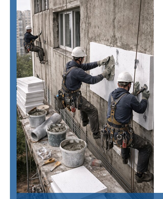 Утепление фасада пенополистиролом в Златоусте под ключ