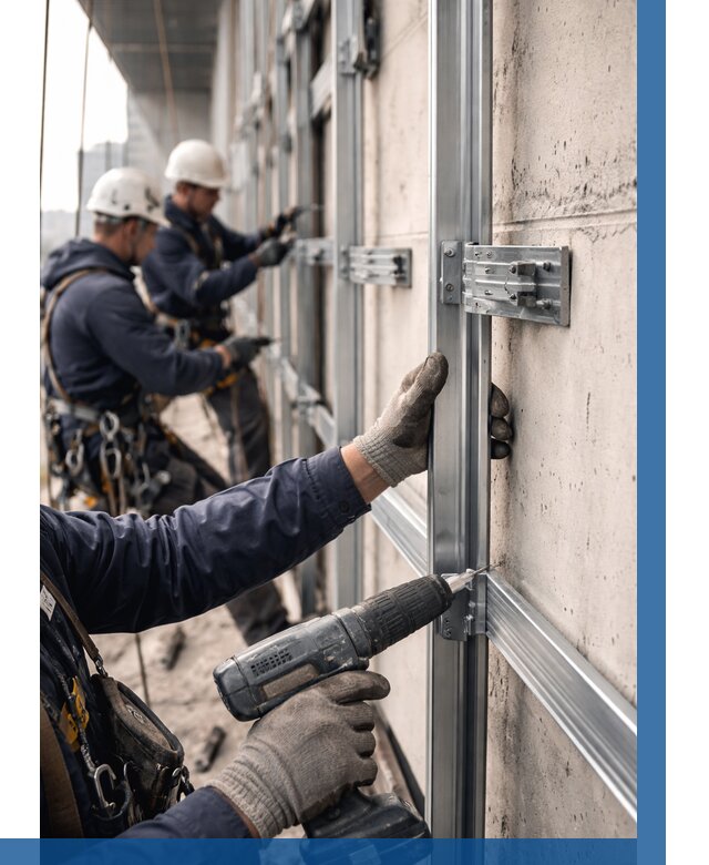 Монтаж подсистемы вентфасада в Златоусте от 876 р. | ВЫСОТНИК-Злт