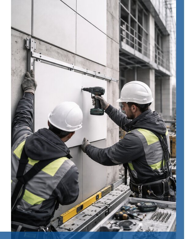 Монтаж композитных панелей фасада в Златоусте от 2578 р. | ВЫСОТНИК-Злт