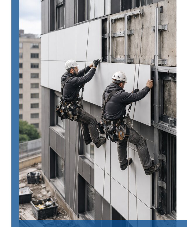 Монтаж композитных панелей фасада в Златоусте под ключ