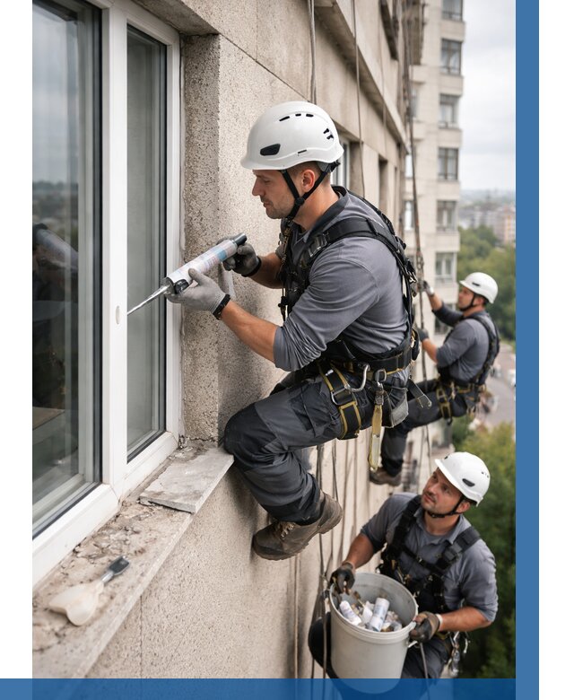 Герметизация оконных швов снаружи в Златоусте от 1547 р. | ВЫСОТНИК-Злт