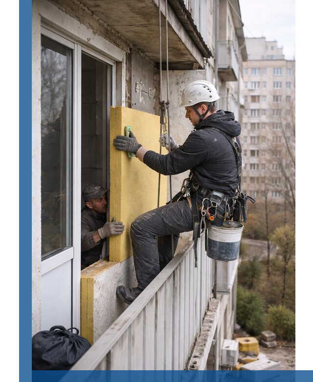 Профессиональное утепление балкона снаружи в Златоусте под ключ