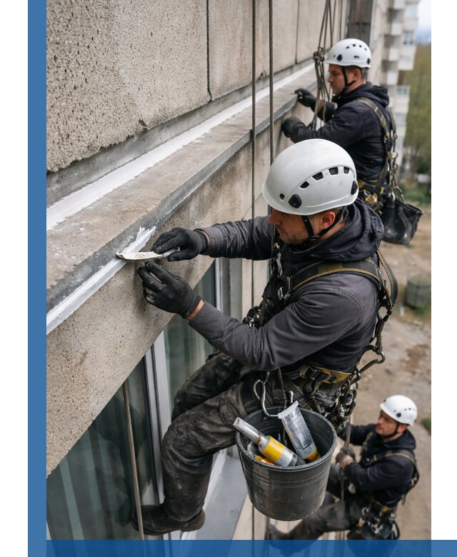 Герметизация примыкания балкона в Златоусте под ключ с гарантией