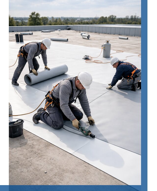 Монтаж мембранной кровли под ключ в Златоусте от 1237 р. | ВЫСОТНИК-Злт