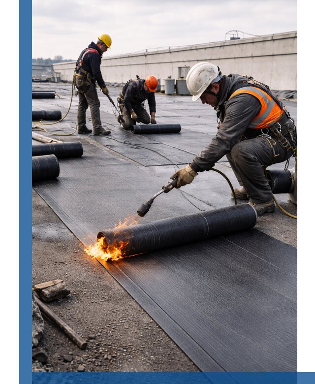 Монтаж наплавляемой кровли в Златоусте профессионально