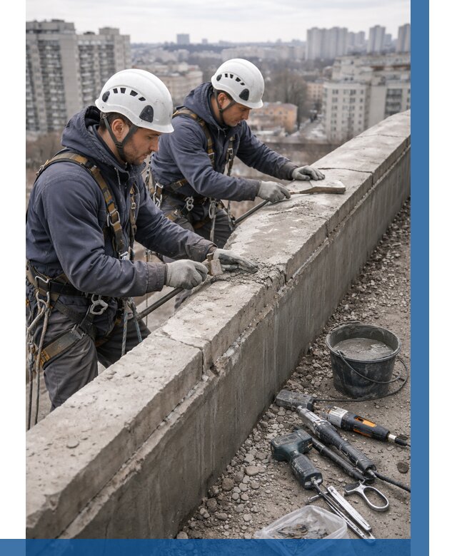 Ремонт парапета на кровле в Златоусте от 1547 р. | ВЫСОТНИК-Злт