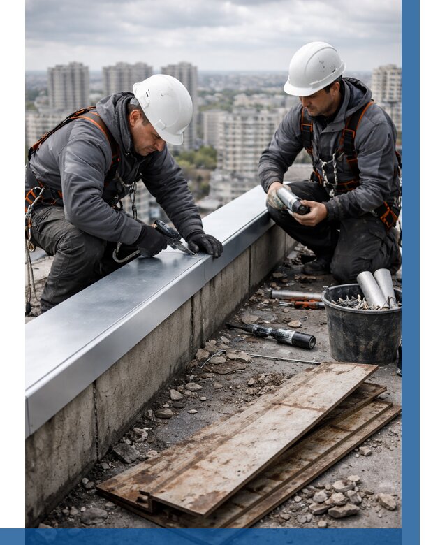 Замена парапетных крышек под ключ в Златоусте от 1237 р. | ВЫСОТНИК-Злт