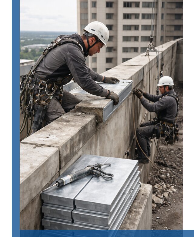 Замена парапетных крышек и установка новых в Златоусте