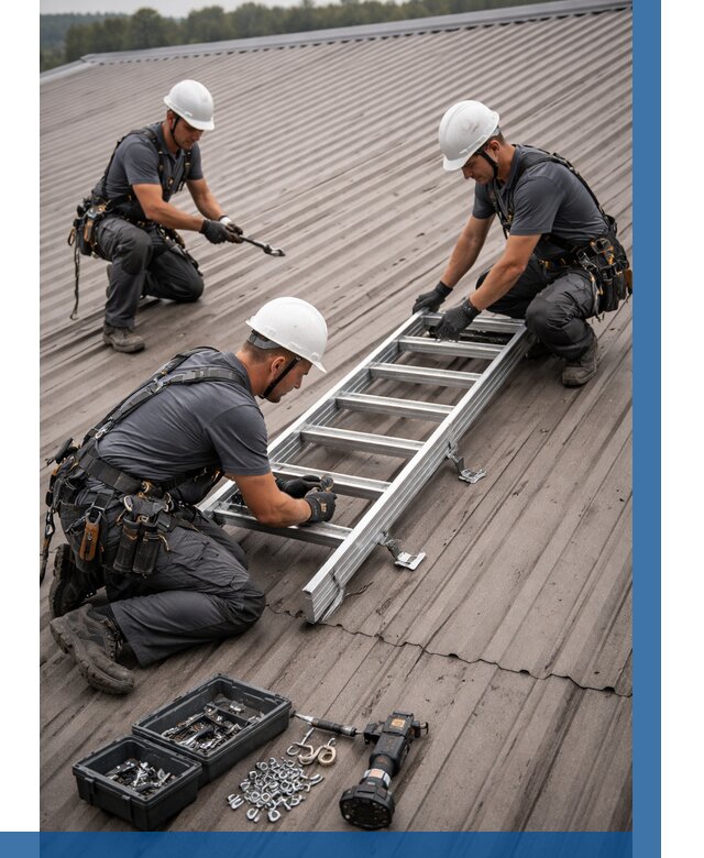 Монтаж кровельной лестницы в Златоусте от 4640 р. | ВЫСОТНИК-Злт