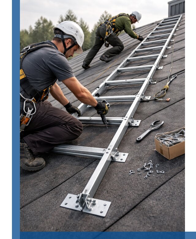 Профессиональный монтаж кровельной лестницы в Златоусте под ключ