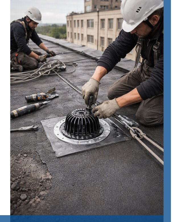 Установка водосточных воронок в Златоусте цена от 3609 р. | ВЫСОТНИК-Злт