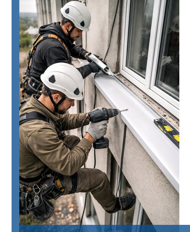 Профессиональный монтаж оконных отливов и отведения воды в Златоусте