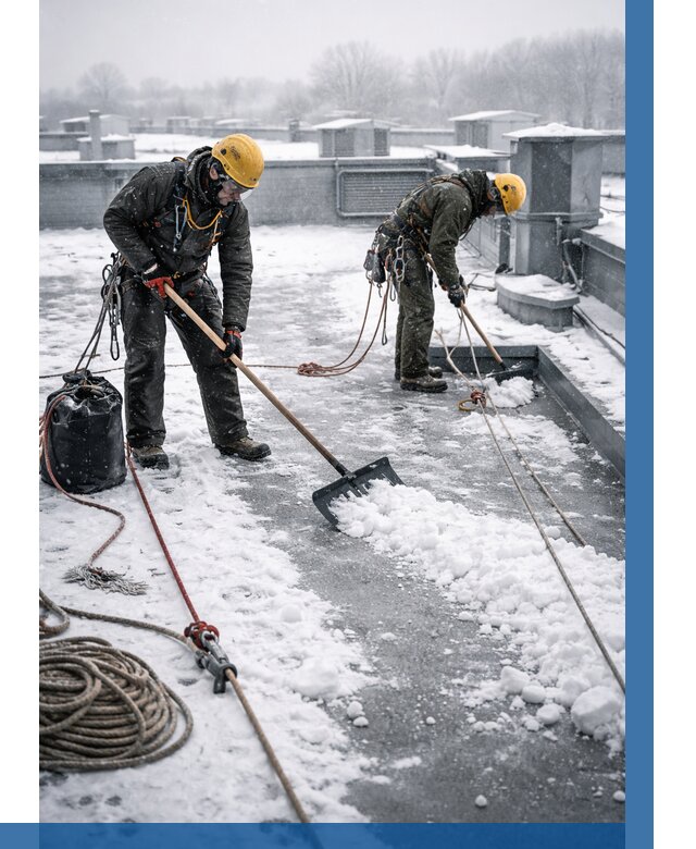 Очистка крыши от снега в Златоусте от 7733 р. | ВЫСОТНИК-Злт