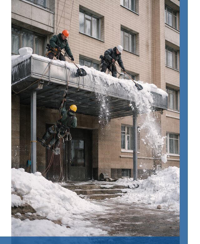 Очистка козырьков от снега в Златоусте от 3609 р. | ВЫСОТНИК-Злт