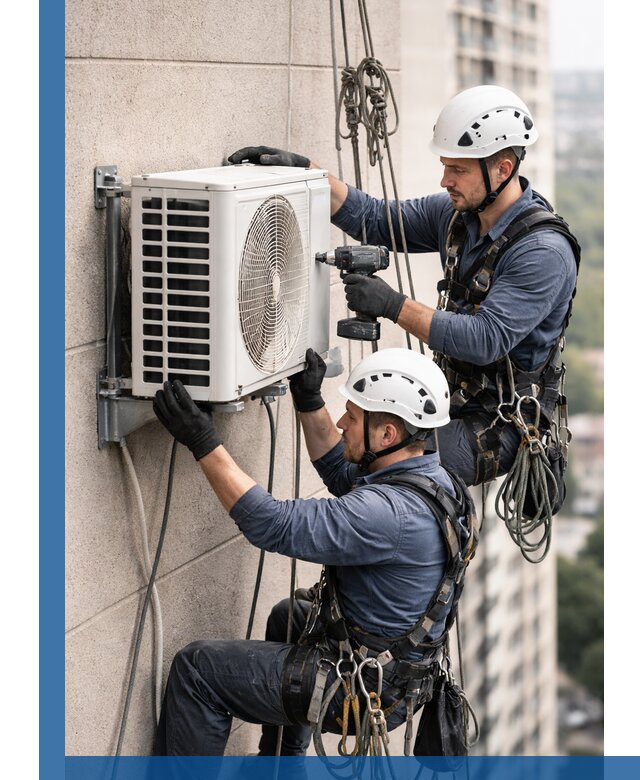 Монтаж внешнего блока кондиционера в Златоусте установка и крепление