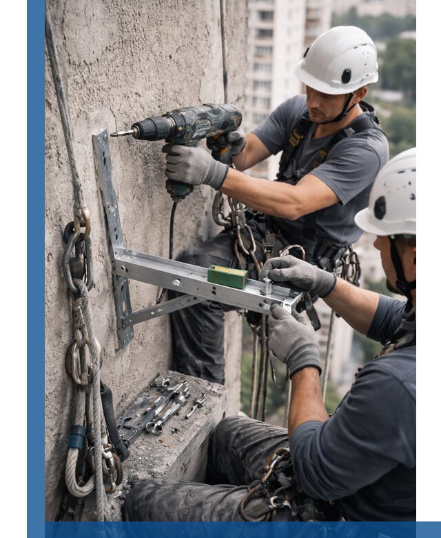 Установка кронштейнов кондиционера и крепежа в Златоусте