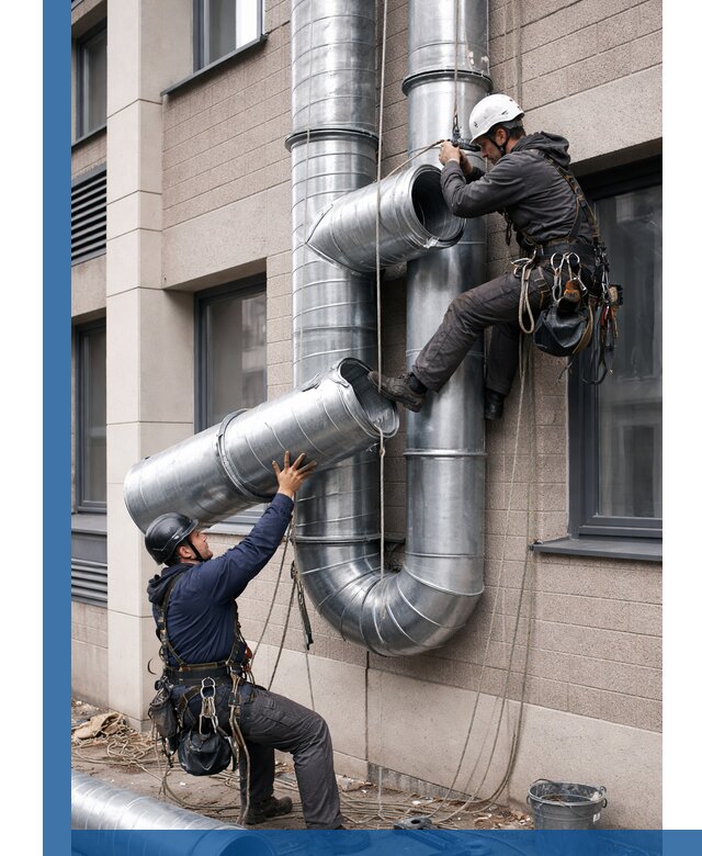 Монтаж фасадных воздуховодов в Златоусте с герметизацией и крепежом