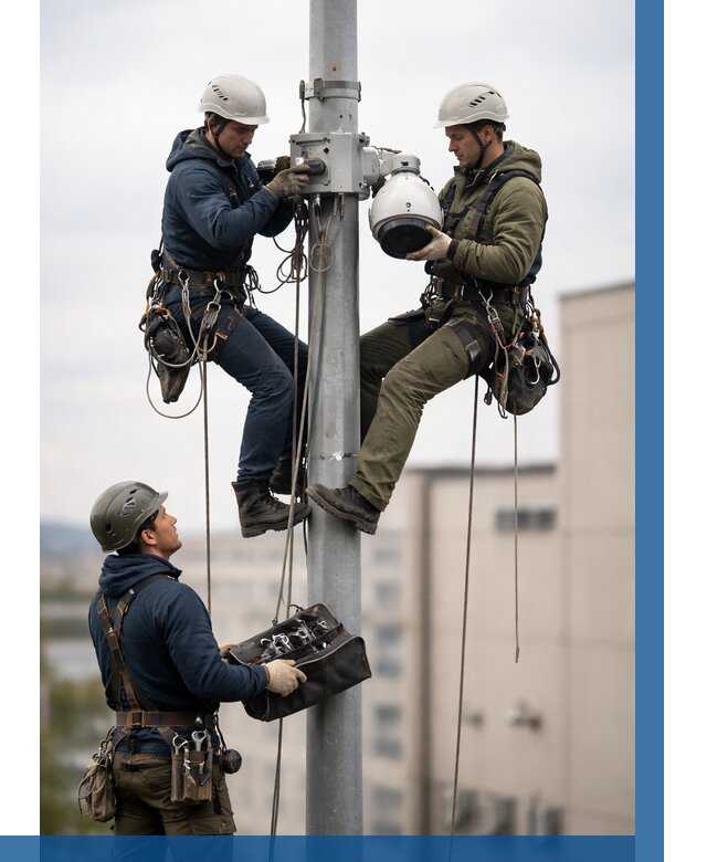 Установка видеокамер на мачте в Златоусте от 8764 р. | ВЫСОТНИК-Злт