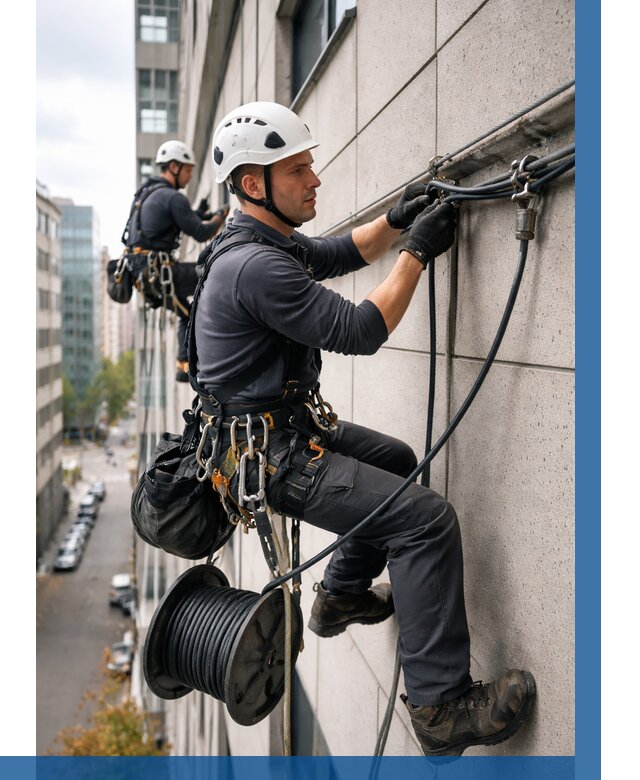 Прокладка кабеля по фасаду в Златоусте от 361 р. | ВЫСОТНИК-Злт