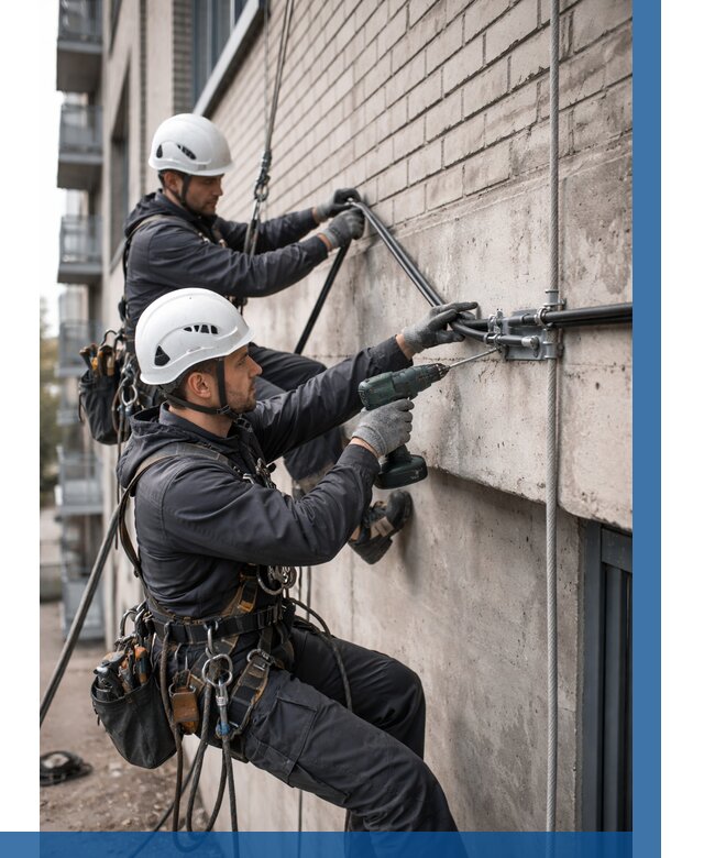 Крепление кабеля на фасаде в Златоусте от 361 р. | ВЫСОТНИК-Злт