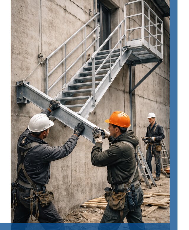 Монтаж металлических лестниц в Златоусте от 15465 р. | ВЫСОТНИК-Злт