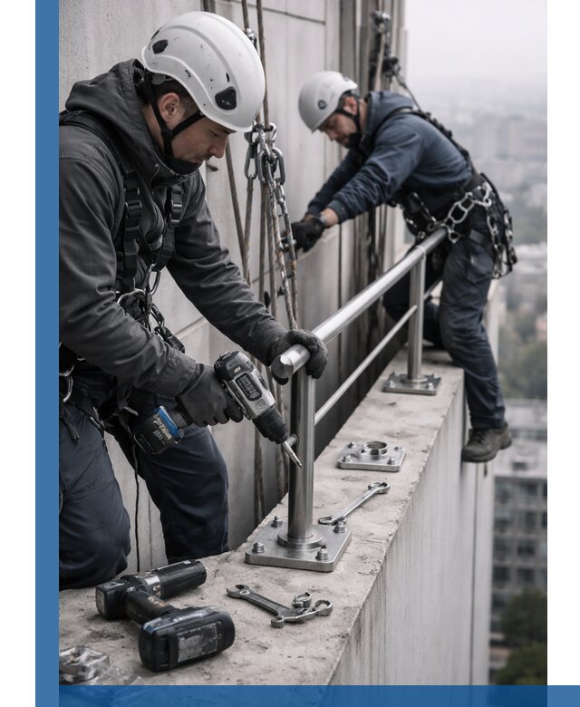 Монтаж перил на высоте в Златоусте для жилых и промобъектов