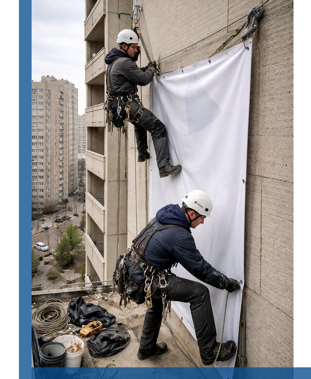 Профессиональный монтаж баннеров на фасаде в Златоусте