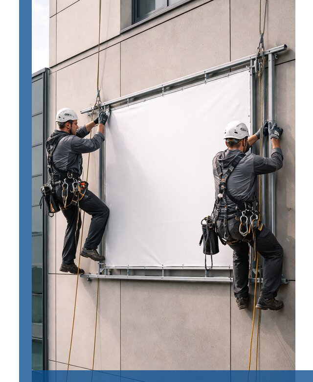 Монтаж наружной рекламной вывески в Златоусте под ключ