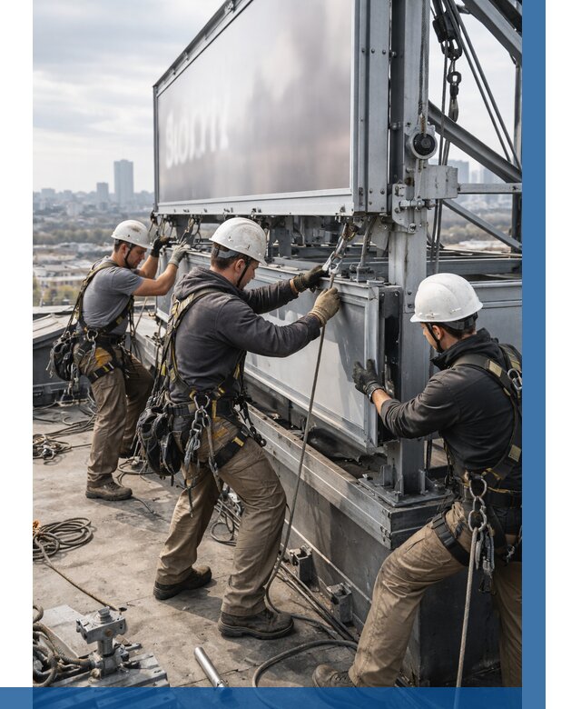 Монтаж крышной рекламной конструкции в Златоусте от 61860 р.|ВЫСОТНИК-Злт