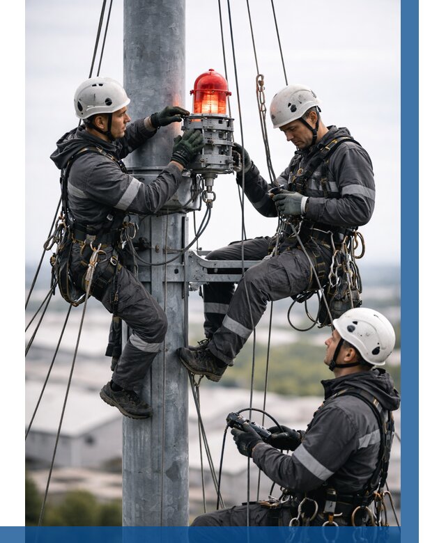 Монтаж заградительных огней в Златоусте от 8764 р. | ВЫСОТНИК-Злт