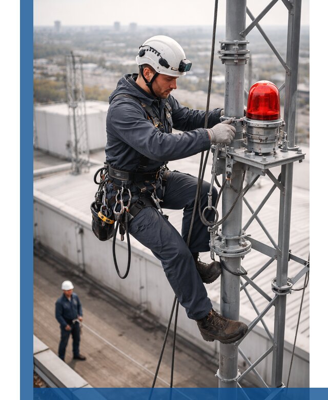 Монтаж заградительных огней и обслуживание объектов в Златоусте