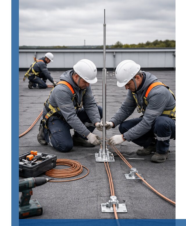 Монтаж молниезащиты на кровле в Златоусте под ключ с гарантией