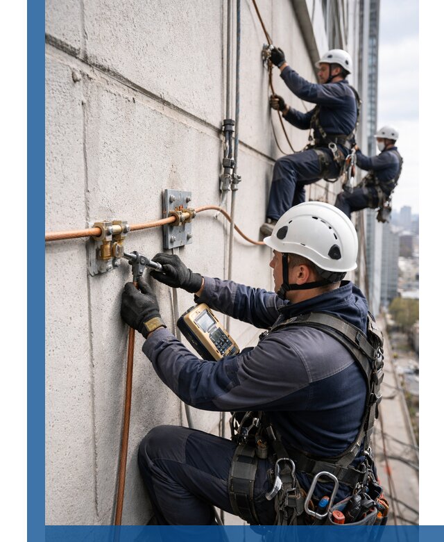 Монтаж системы заземления здания и молниезащиты в Златоусте