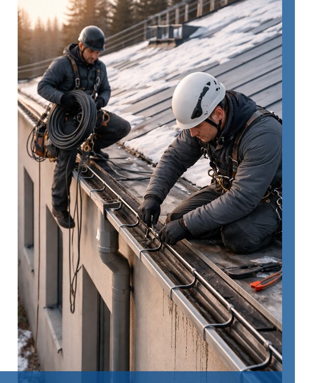 Монтаж греющего кабеля на кровле в Златоусте от 464 р. | ВЫСОТНИК-Злт
