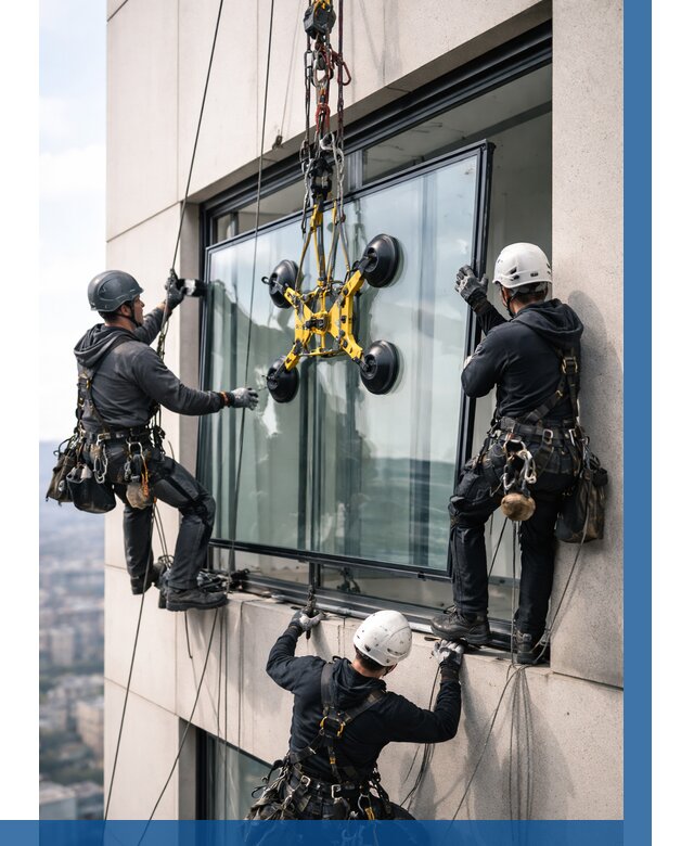 Монтаж стеклопакетов на высоте в Златоусте от 3299 р. | ВЫСОТНИК-Злт