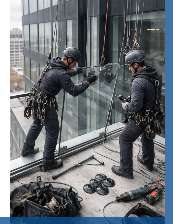 Монтаж стеклянных ограждений в Златоусте от 2578 р. | ВЫСОТНИК-Злт