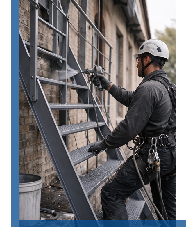 Покраска и антикоррозионная защита пожарных лестниц в Златоусте