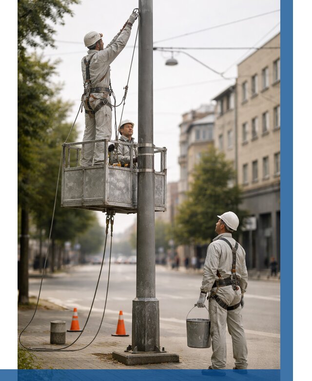Покраска опор освещения в Златоусте от 5155 р. | ВЫСОТНИК-Злт