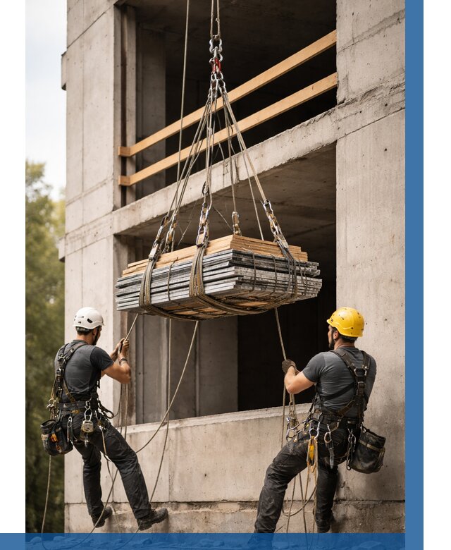 Подъем материала на этаж веревками в Златоусте от 1547 р. | ВЫСОТНИК-Злт